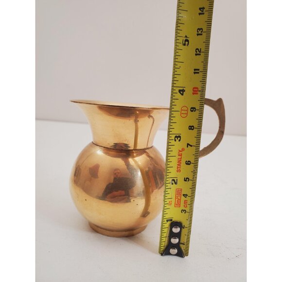 vintage brass vase - vintage brass vase - brass vase with handle - vintage brass - Picture 6 of 10